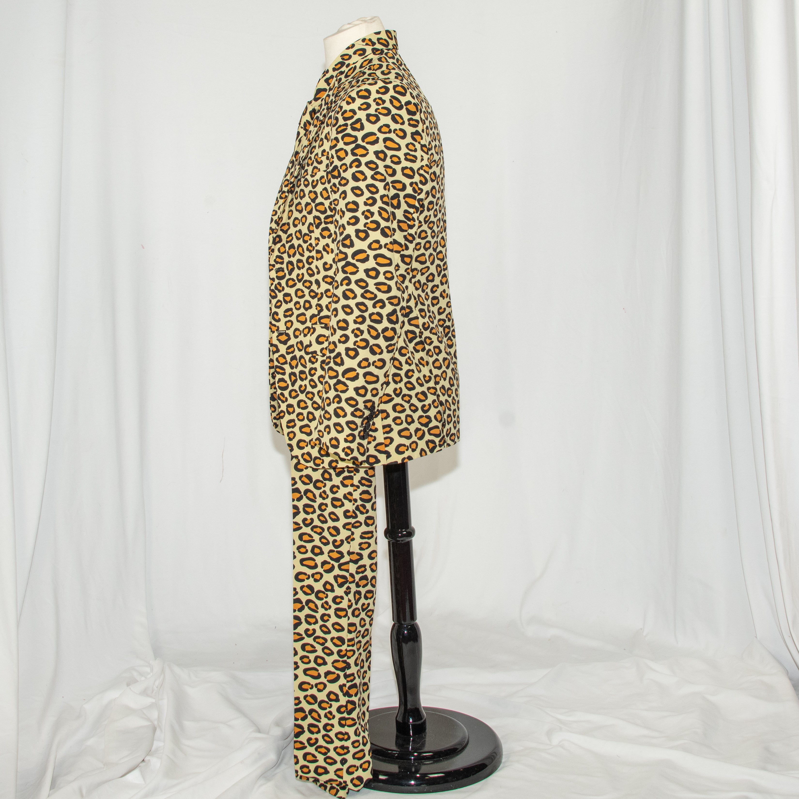 Leopard Print Suit 3-Piece Set with Tie