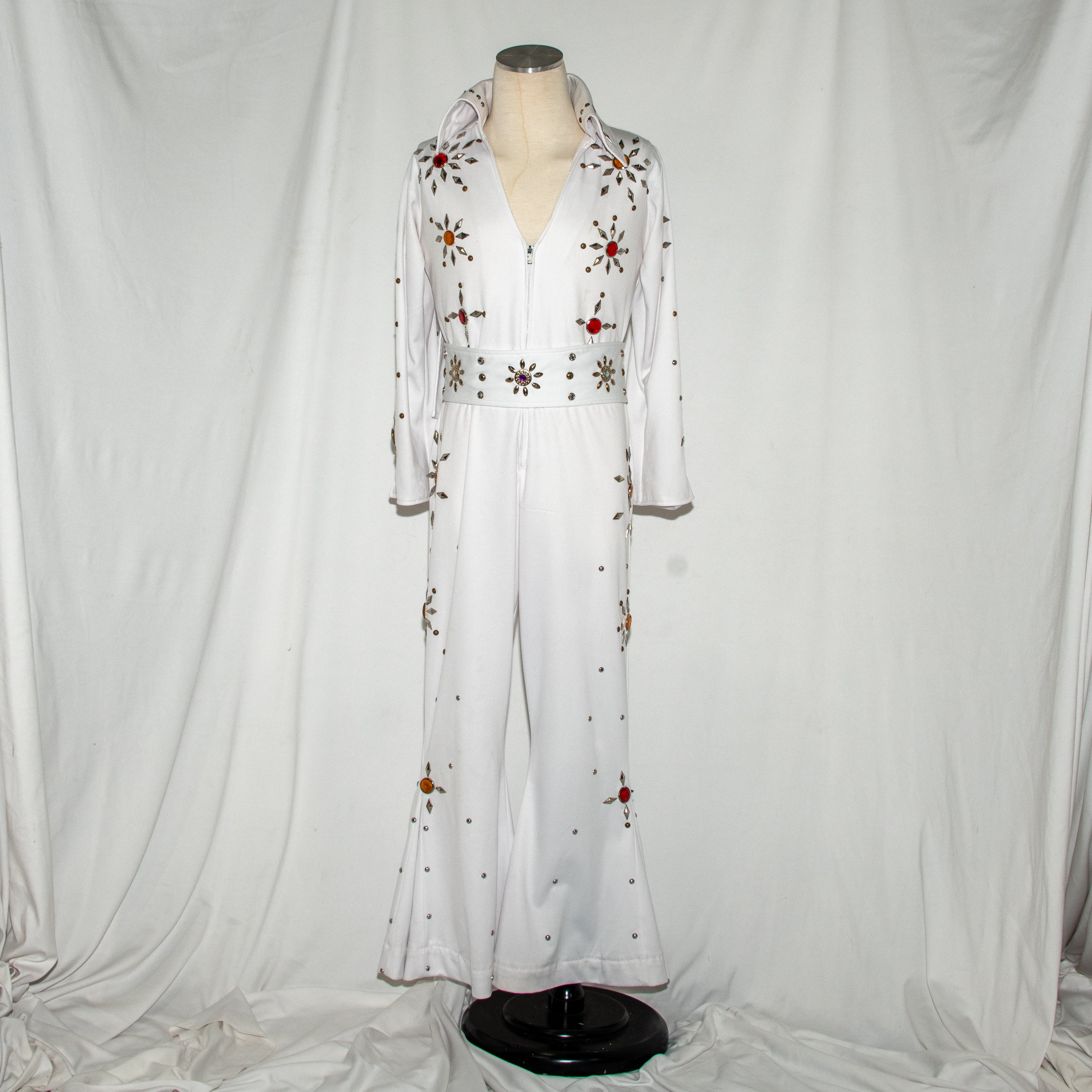 White Elvis Presley Jumpsuit Rock Star Costume