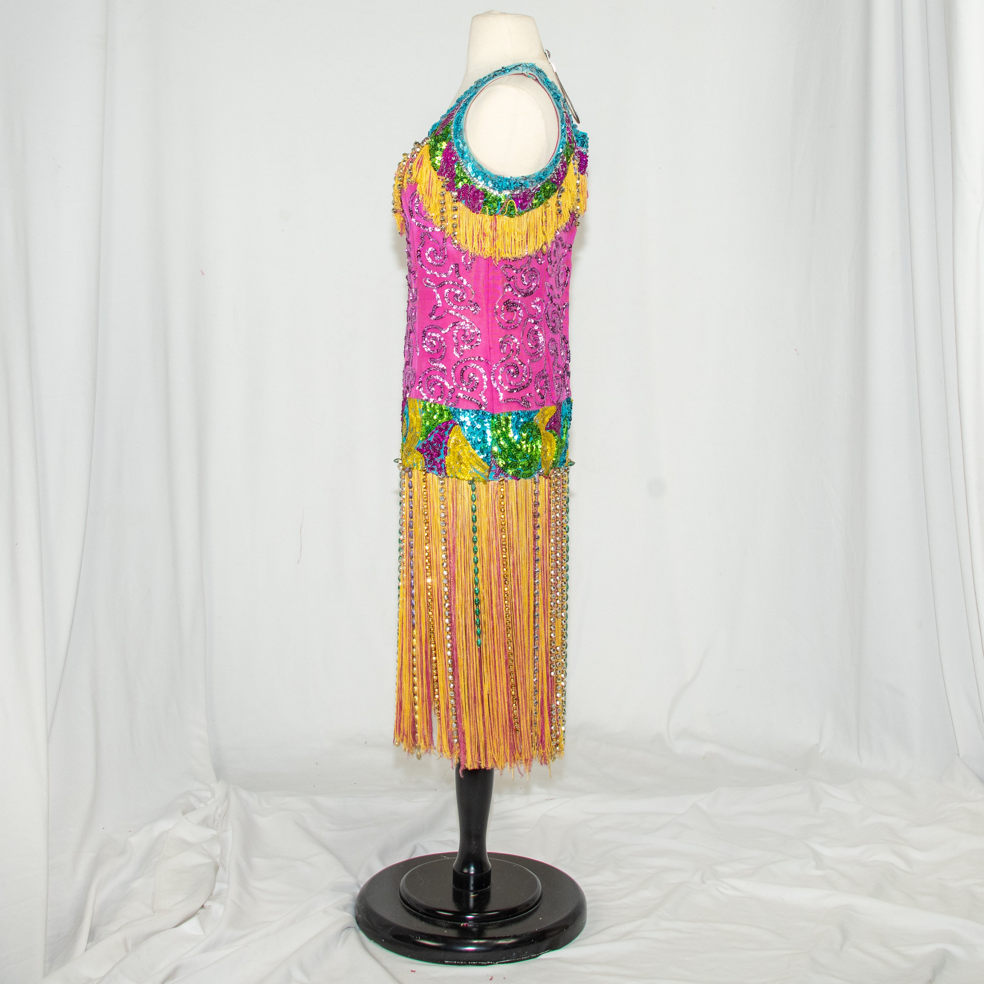 Mardi Gras Sequins Fringe Flapper Dress