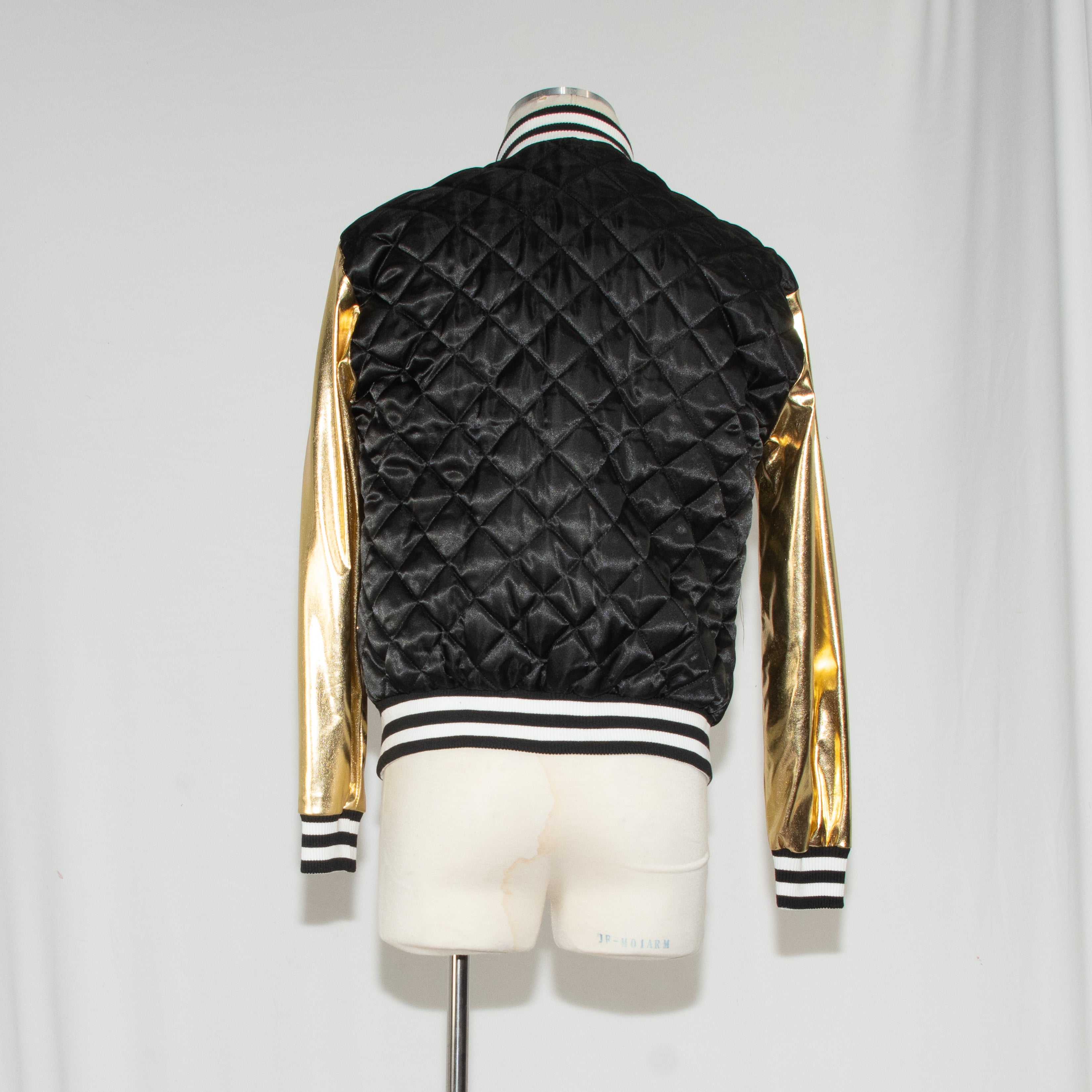 90's Gold-Sleeve Bomber Jacket