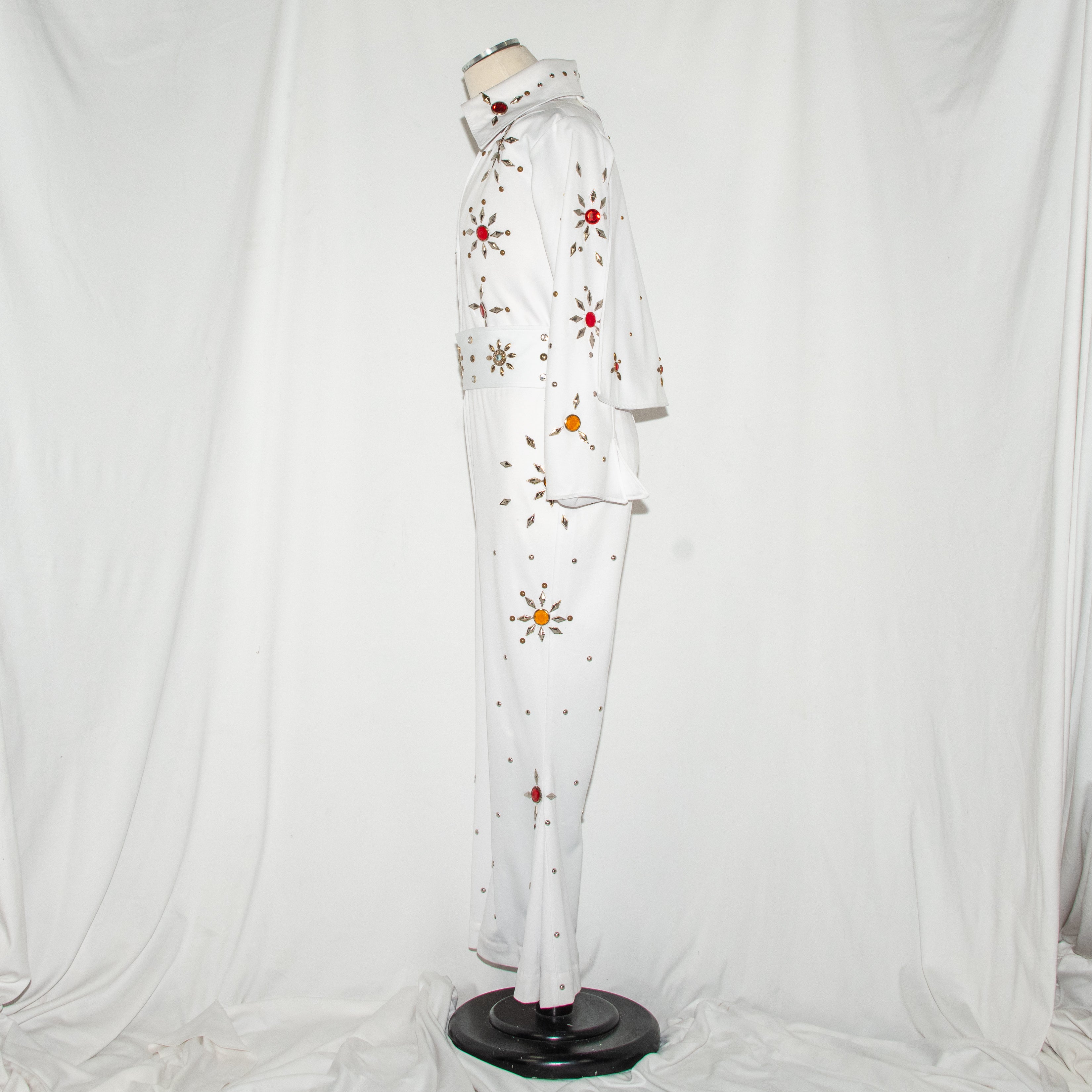 White Elvis Presley Jumpsuit Rock Star Costume