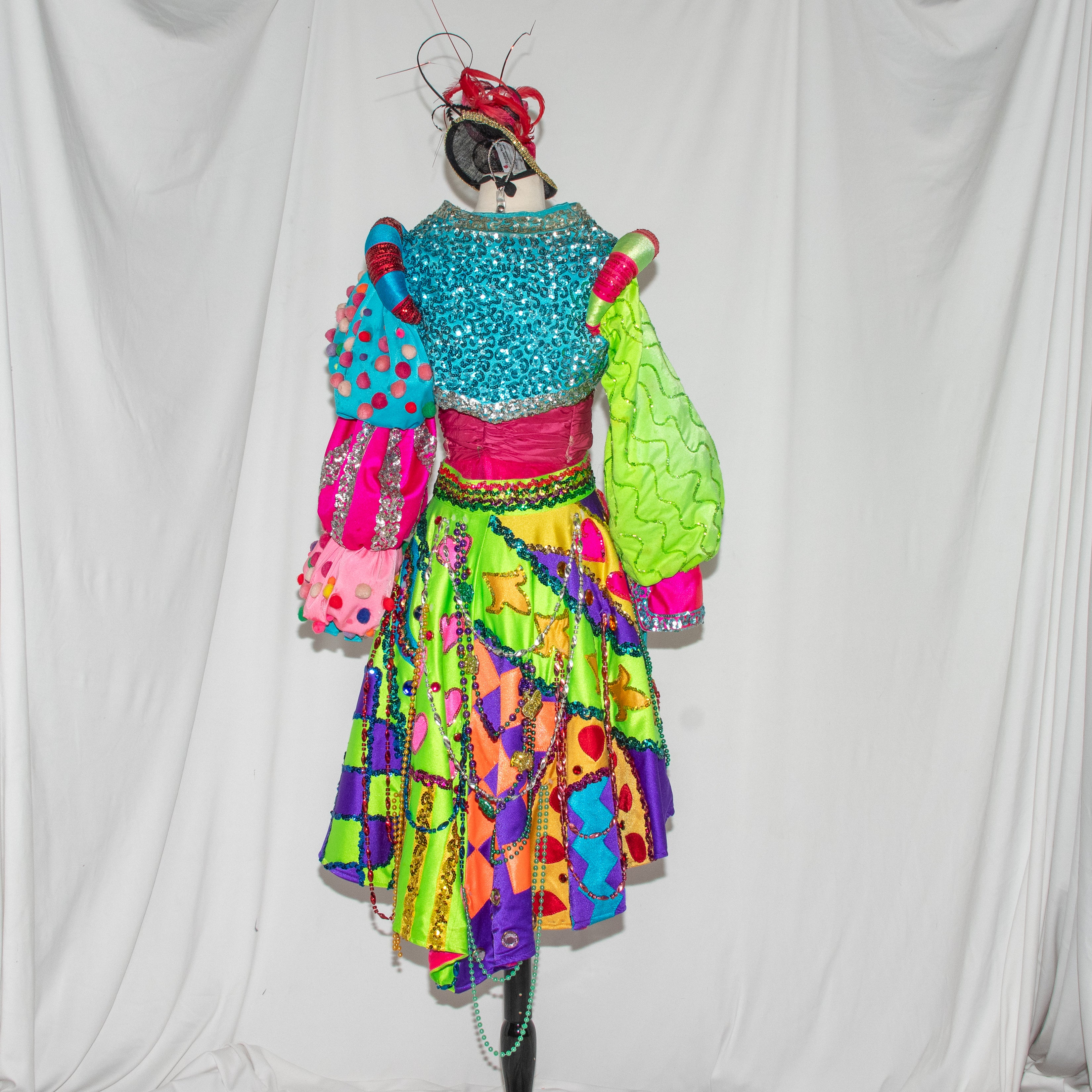 Confetti Carousel Neon Circus Fantasy Costume with Headpiece