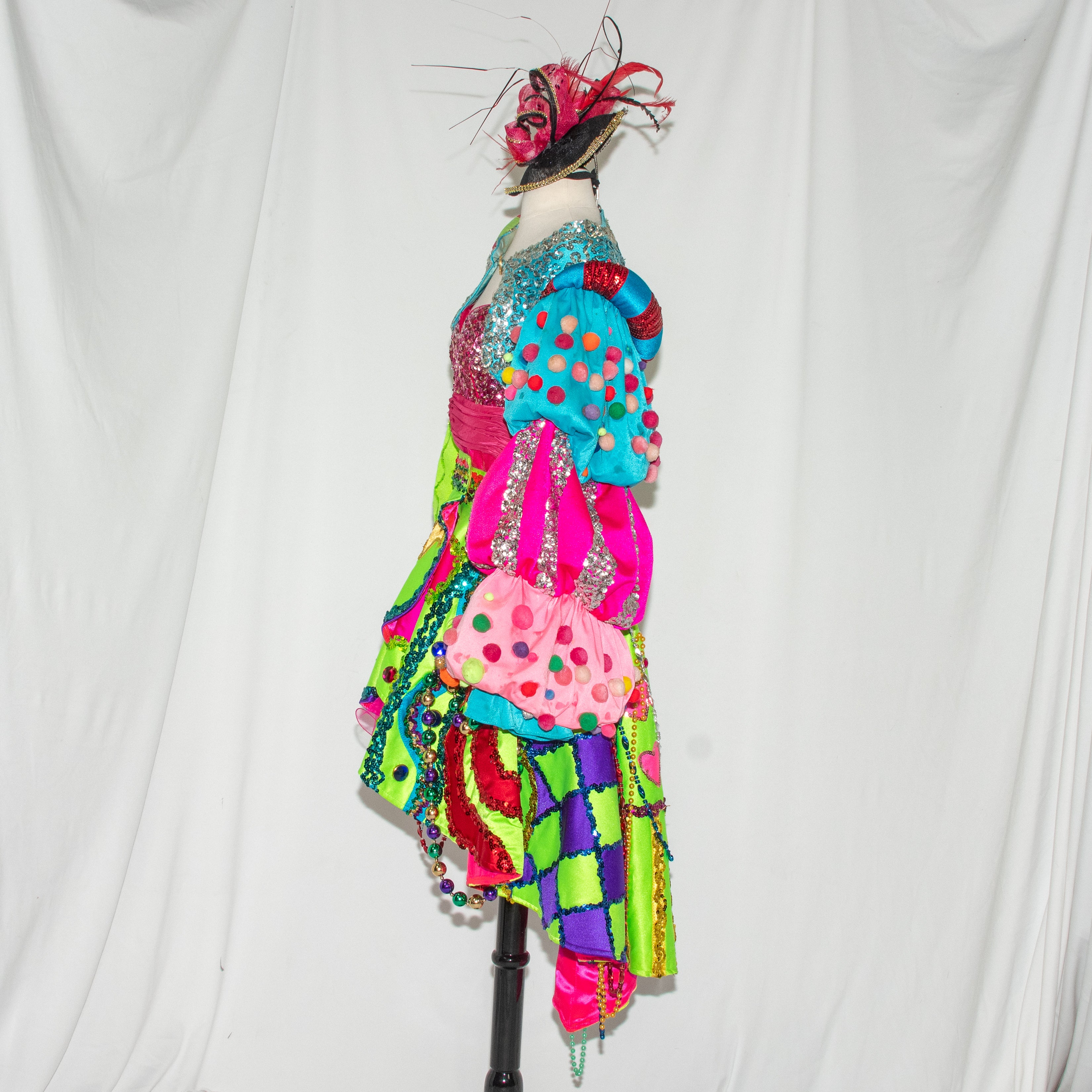 Confetti Carousel Neon Circus Fantasy Costume with Headpiece