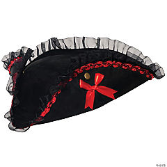 Tricorner Hat - Black & Red