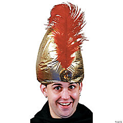 Deluxe Gold Turban with Red Feather