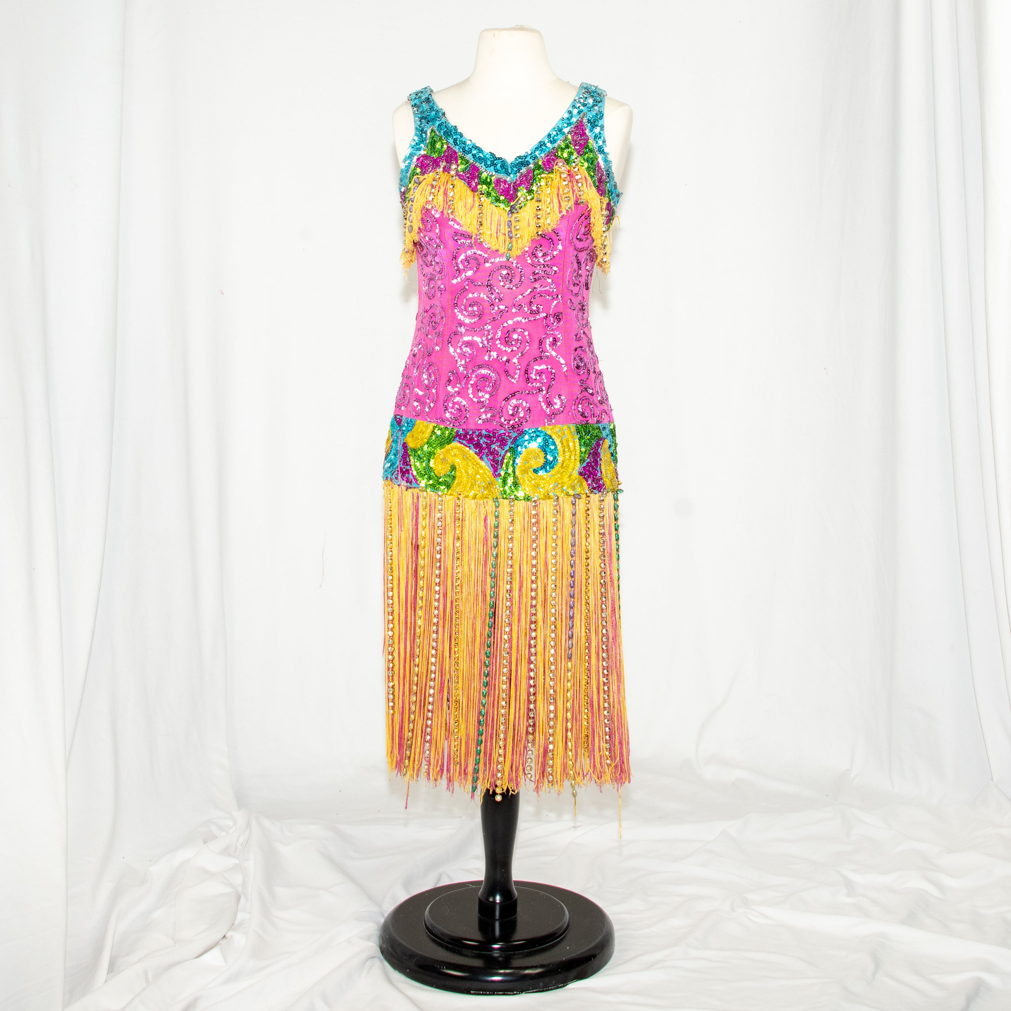 Mardi Gras Sequins Fringe Flapper Dress