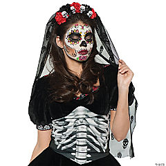 Day of the Dead Mantia (Headband + Veil)