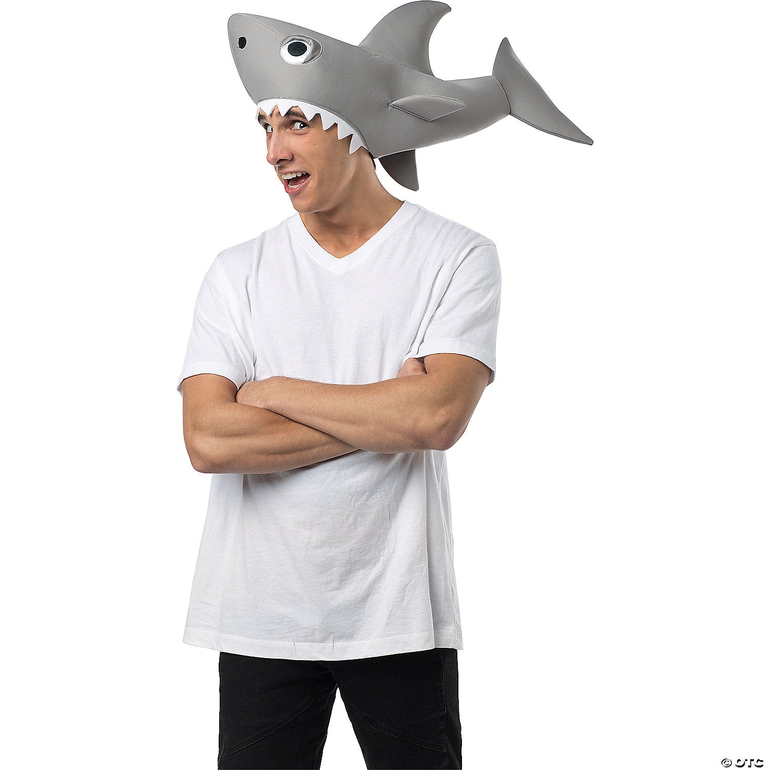 Gray Shark Eating Head Hat