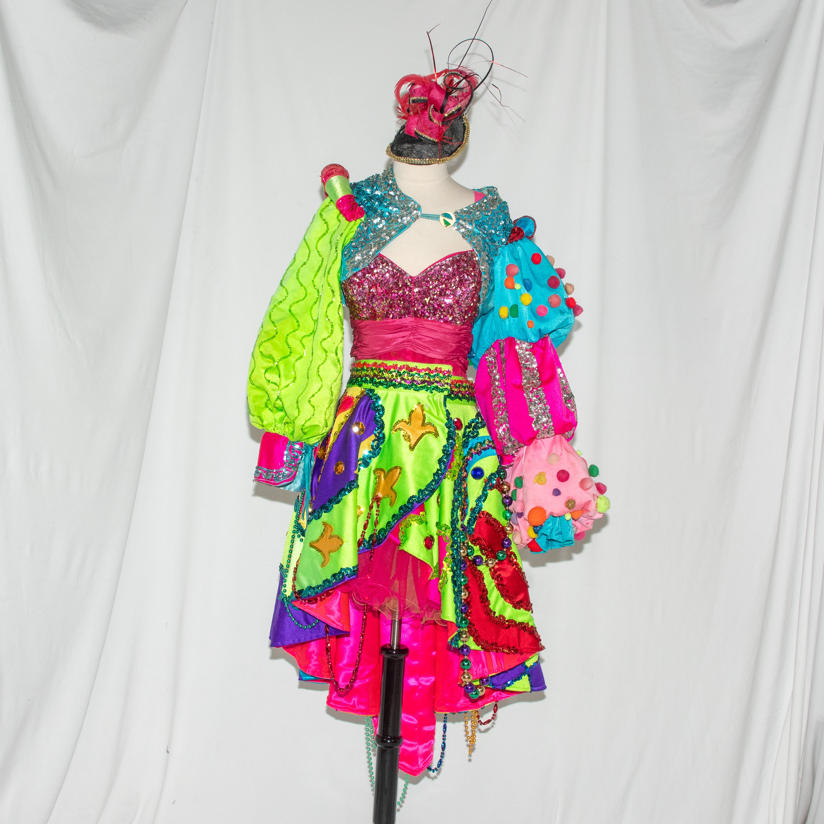 Confetti Carousel Neon Circus Fantasy Costume with Headpiece