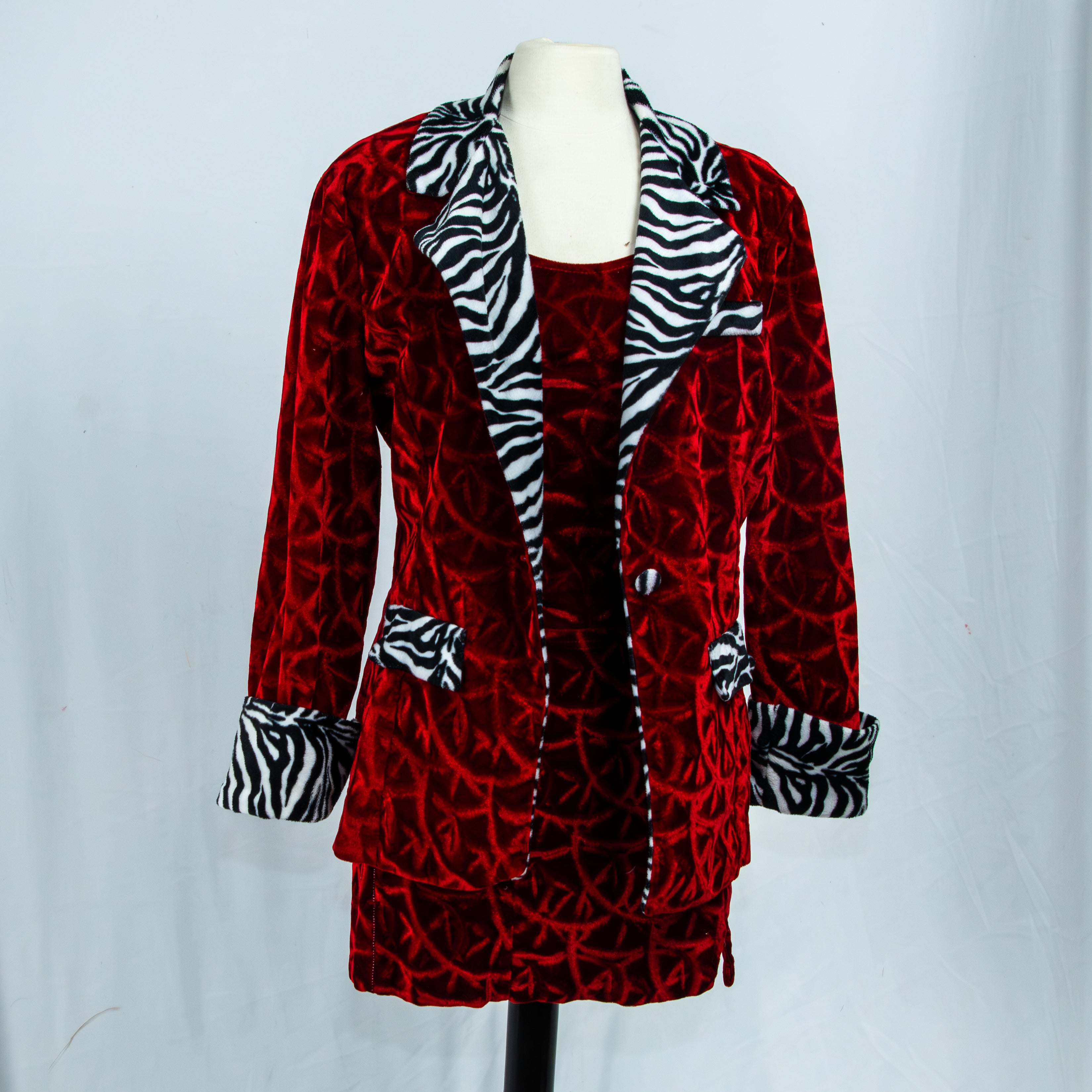 Street Chic 3-Piece Zebra-Trim Power Suit