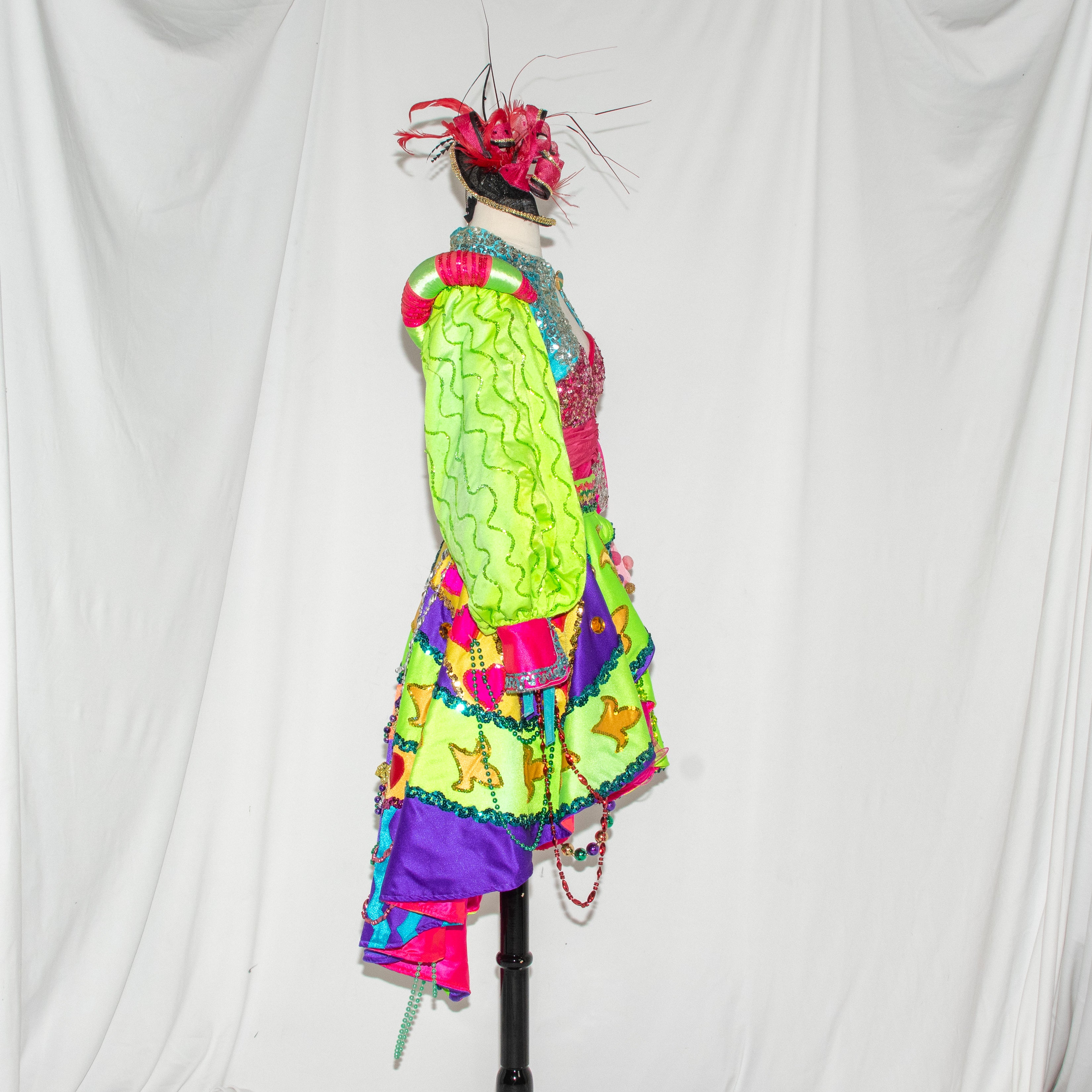 Confetti Carousel Neon Circus Fantasy Costume with Headpiece