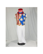 Uncle Sam Stars & Stripes Sequined Vest Costume