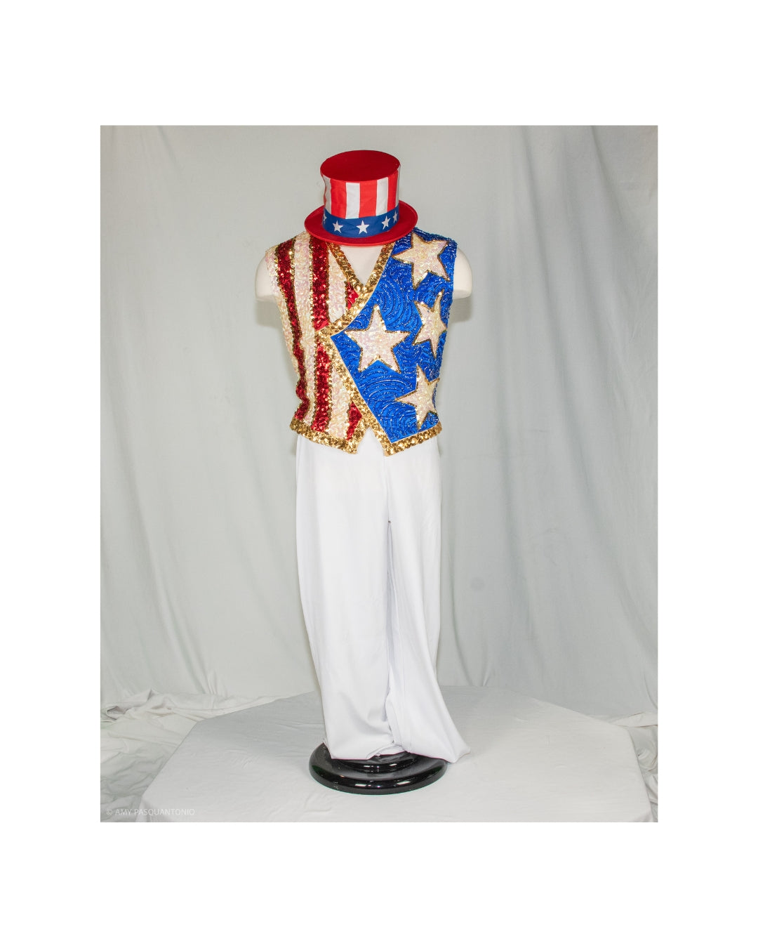 Uncle Sam Stars & Stripes Sequined Vest Costume