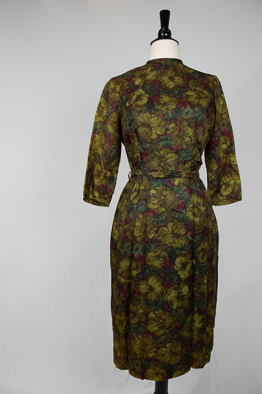 1970s Green Chiffon Dress