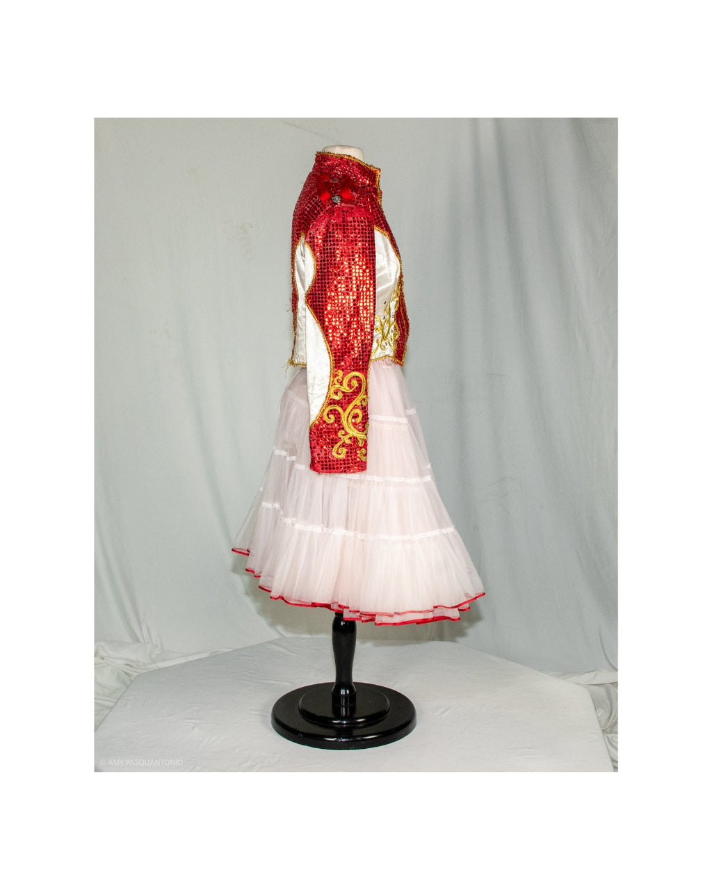 Patriotic Ringmaster Costume with Sequined Red Jacket
