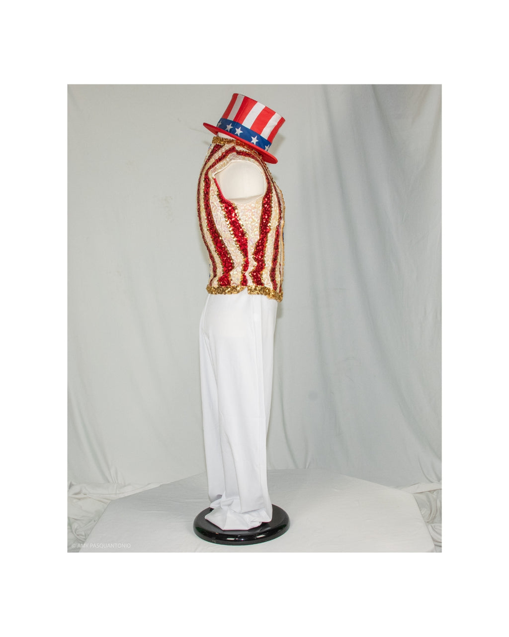 Uncle Sam Stars & Stripes Sequined Vest Costume