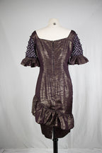 Purple Metallic Short Dress with Sheer Sleeves