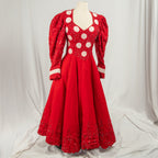 Red Polka Dot Diva Dress with Puff Sleeves