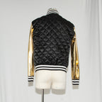 90's Gold-Sleeve Bomber Jacket