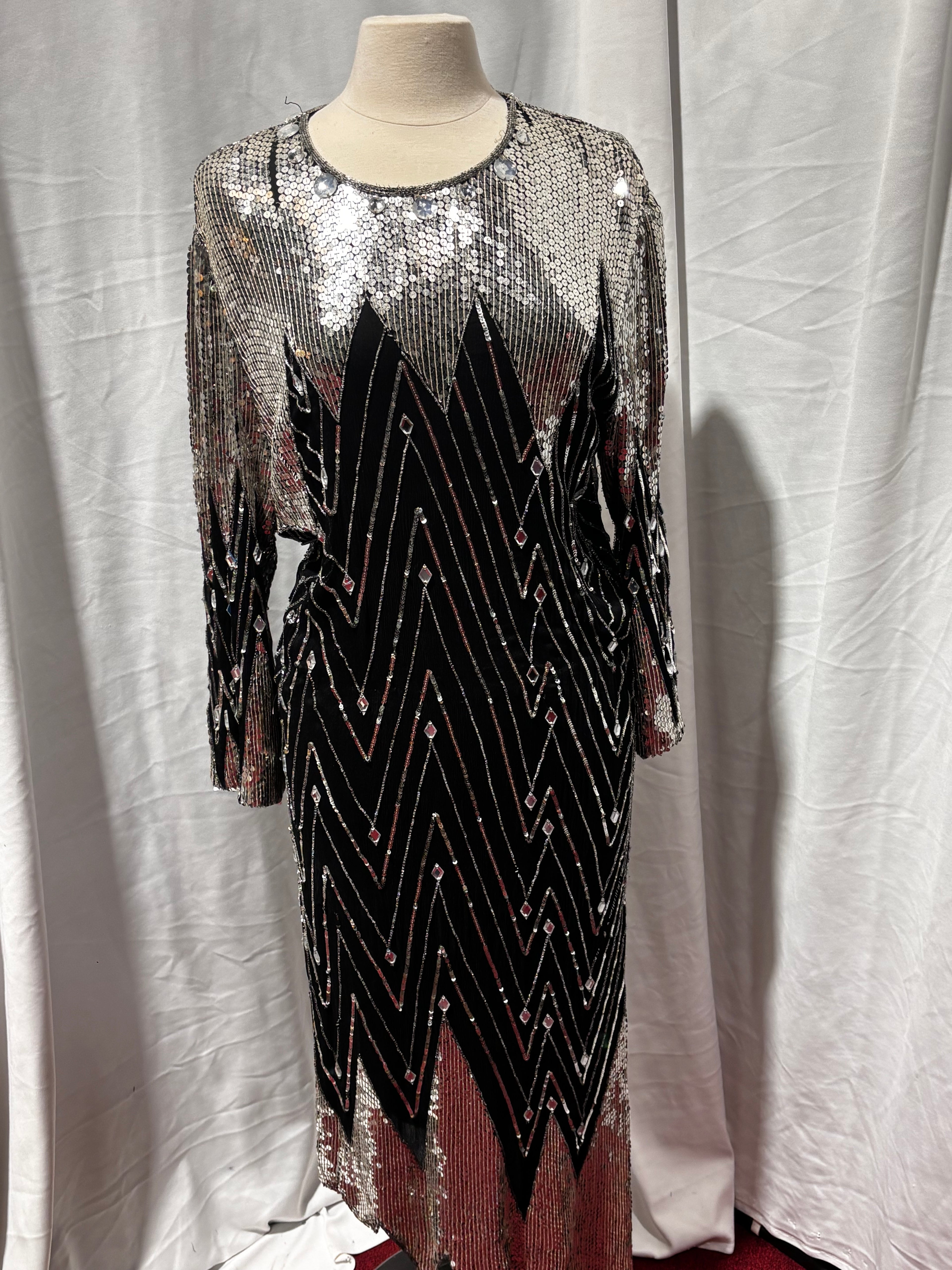 Silver/Black NYE Evening Gown