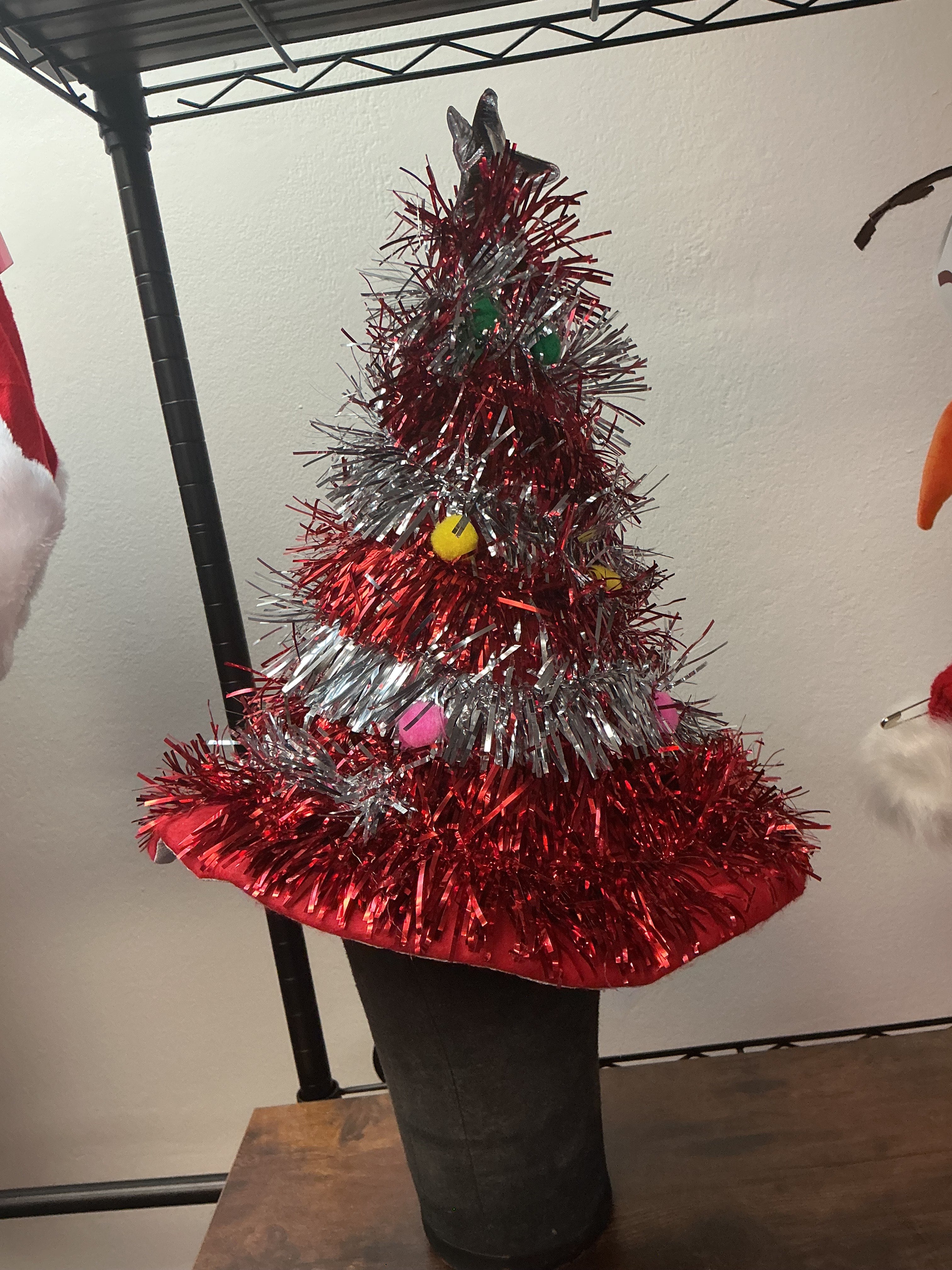 Tinsel Christmas Tree Hat