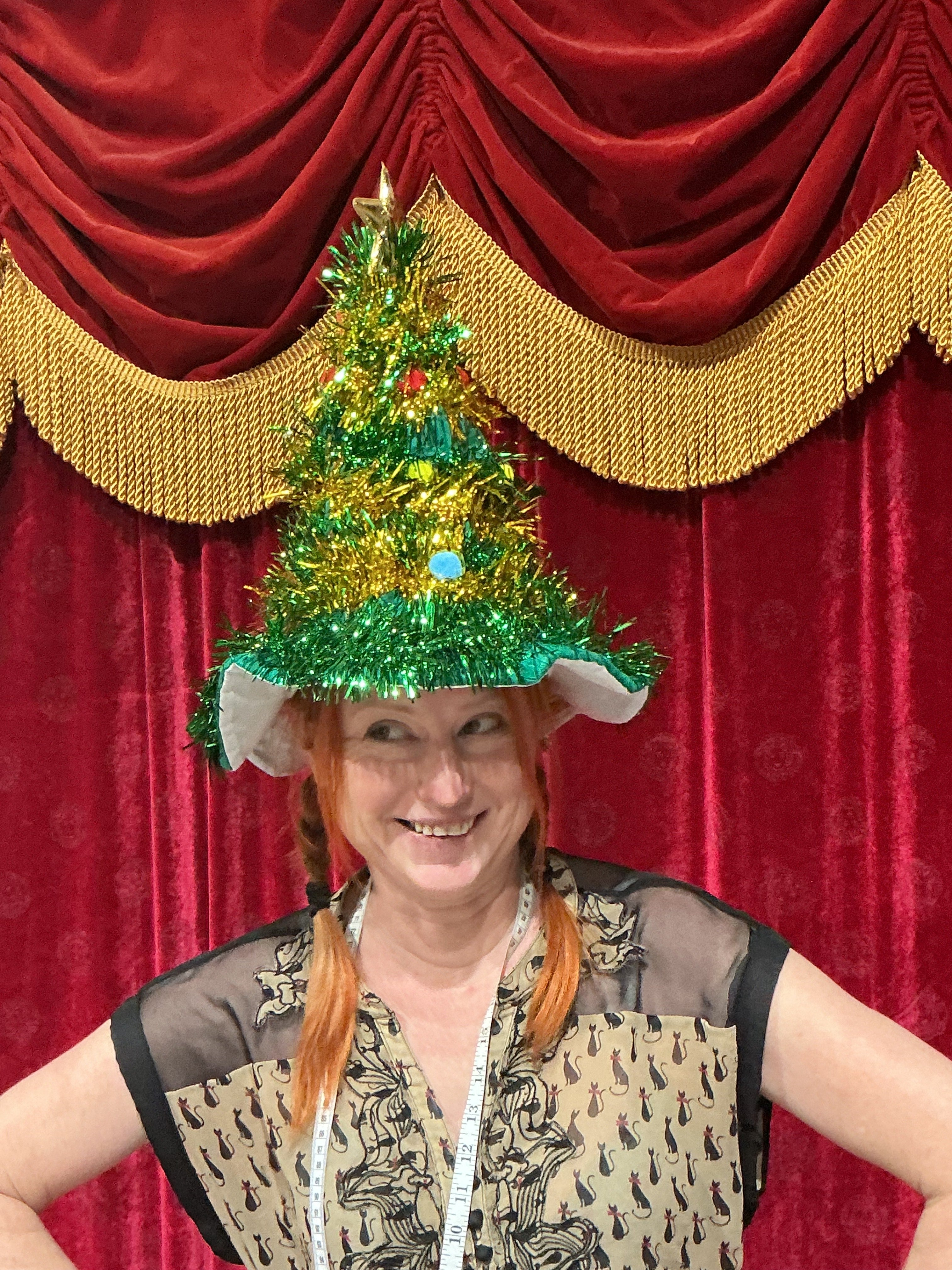 Tinsel Christmas Tree Hat