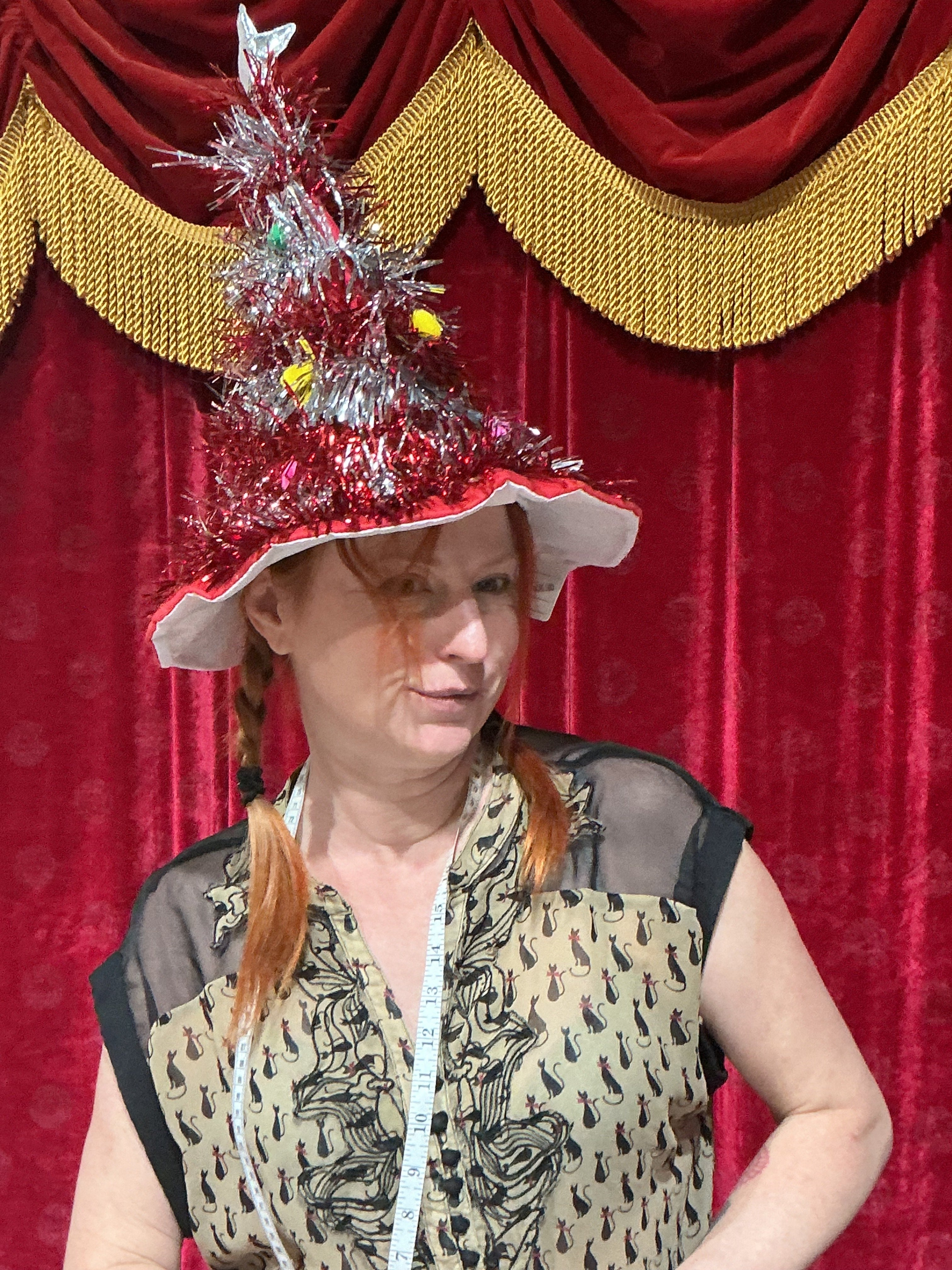 Tinsel Christmas Tree Hat