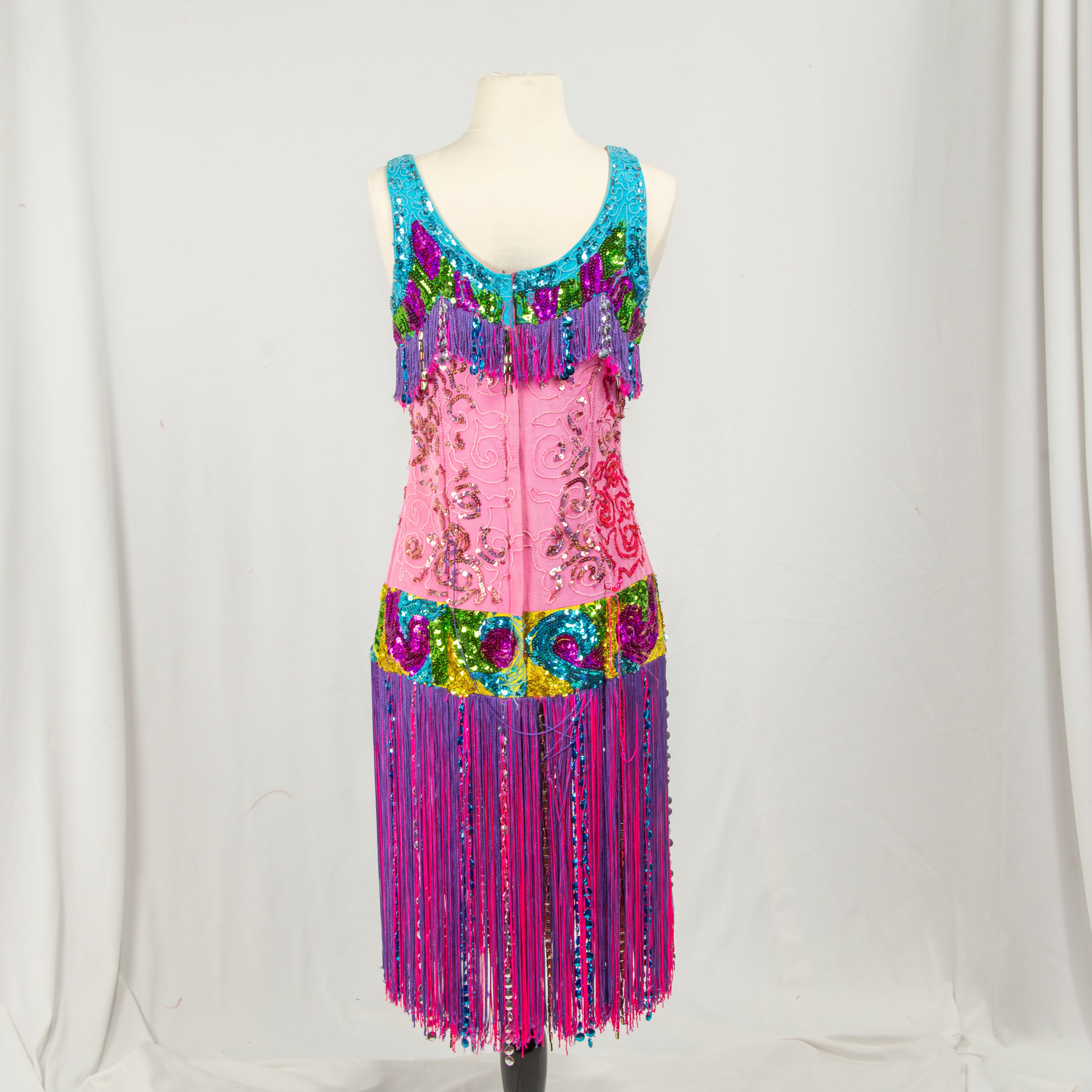 Mardi Gras Sequins Fringe Flapper Dress