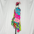 Confetti Carousel Neon Circus Fantasy Costume with Headpiece