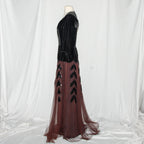 Noir Gown with Velvet Bodice and Tulle Bottom