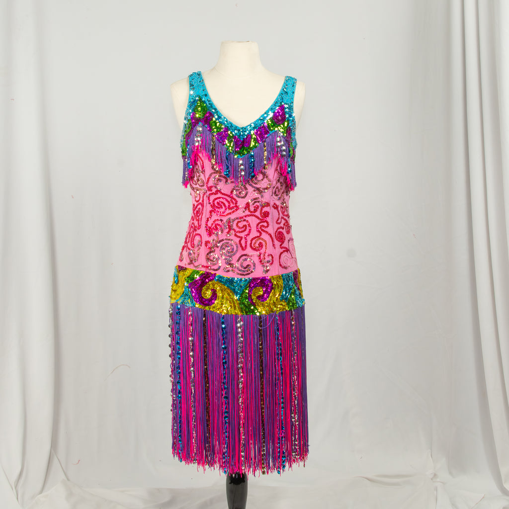 Mardi Gras Sequins Fringe Flapper Dress