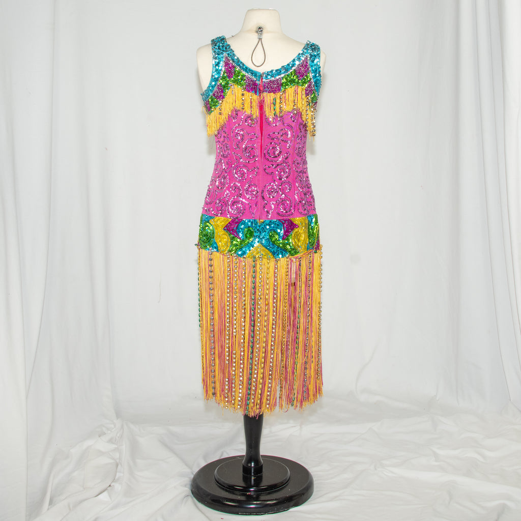Mardi Gras Sequins Fringe Flapper Dress