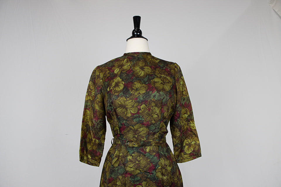 1970s Green Chiffon Dress