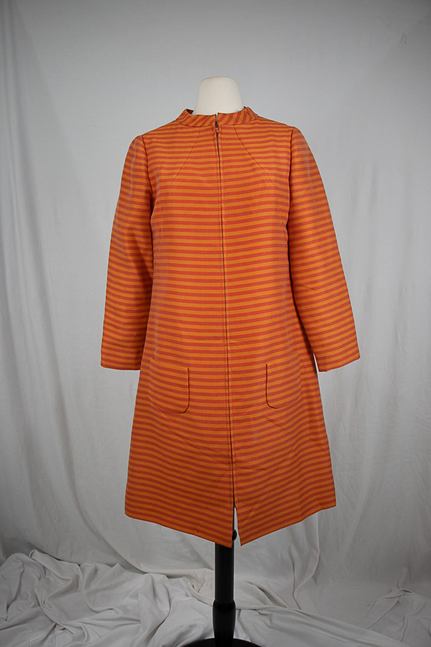 1960s Pale Orange Striped London Fog Jacket