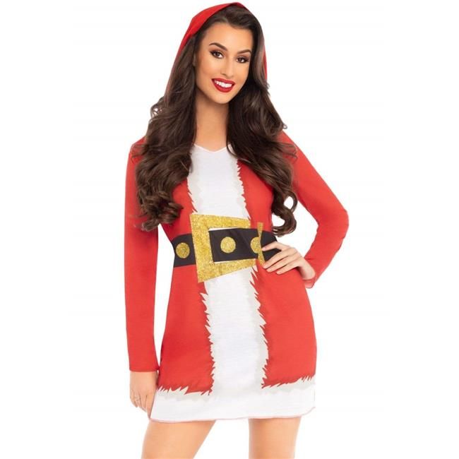 Hooded Santa Long Sleeve Dress