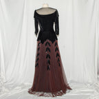 Noir Gown with Velvet Bodice and Tulle Bottom