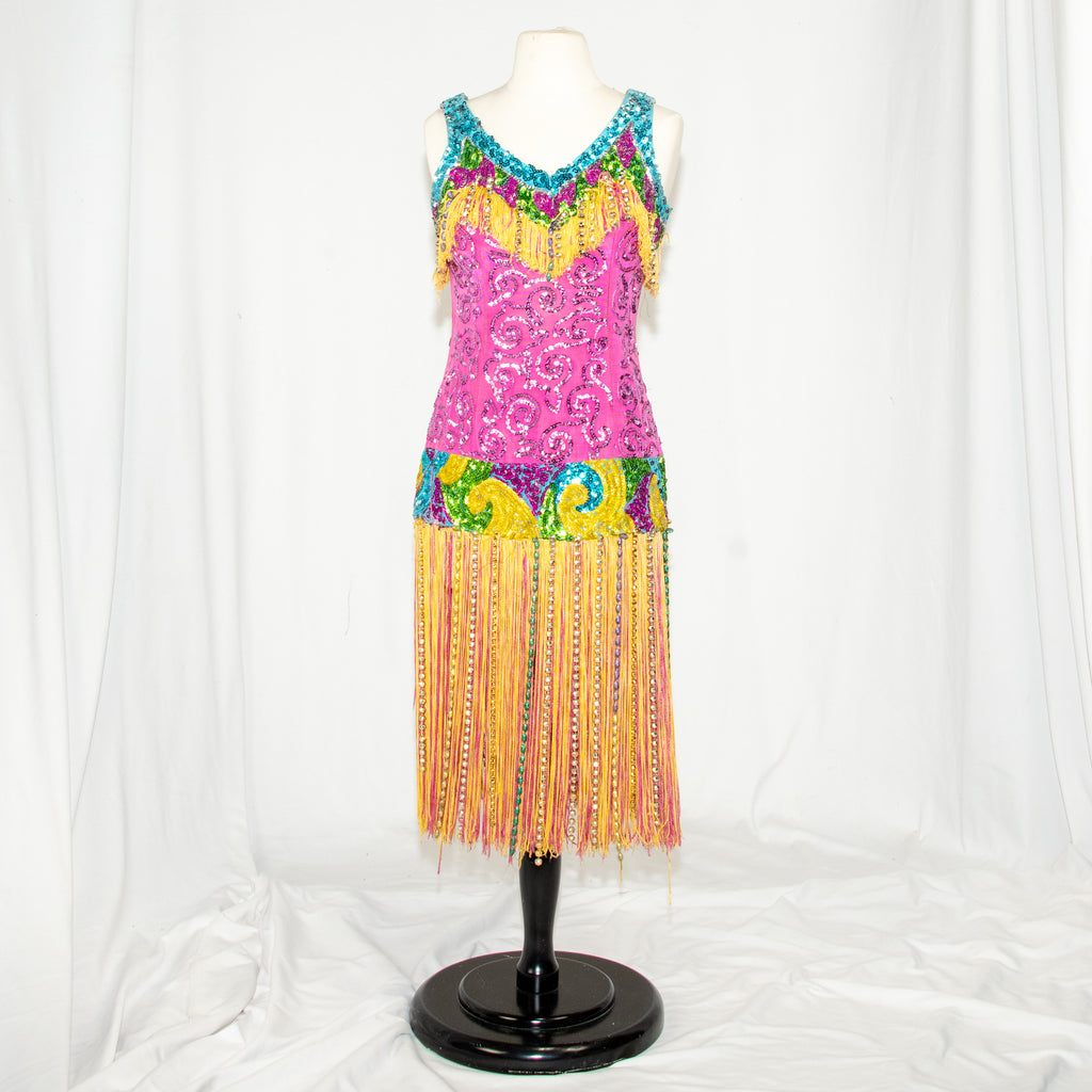 Mardi Gras Sequins Fringe Flapper Dress