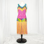 Mardi Gras Sequins Fringe Flapper Dress