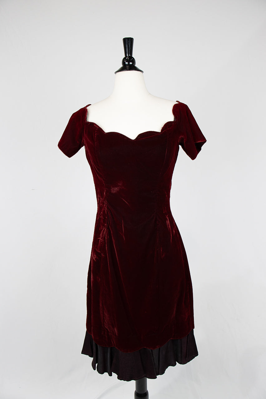 1990s Crushed Velvet Dress
