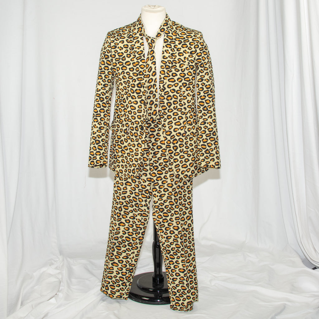 Leopard Print Suit 3-Piece Set with Tie