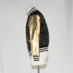 90's Gold-Sleeve Bomber Jacket