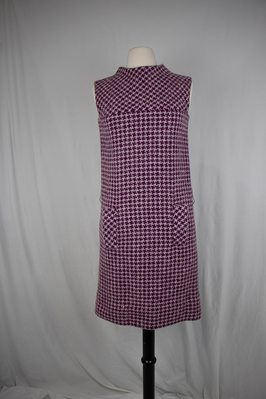 1960s Woven Violet A-Line Dress