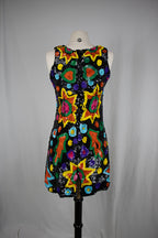 1960s A-Line Sequins Abstract Dress