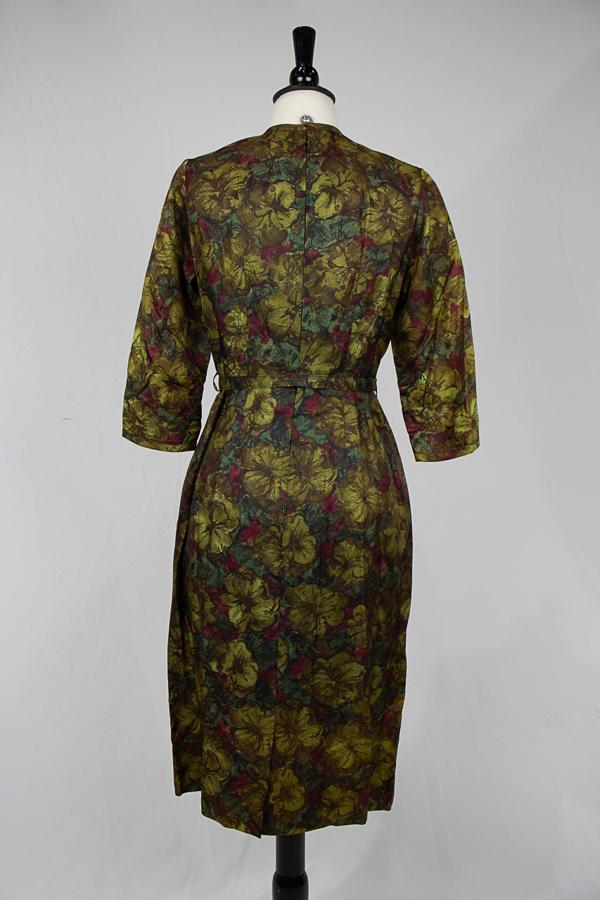 1970s Green Chiffon Dress